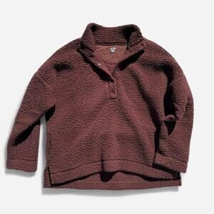 Aerie maroon sherpa pullover cozy